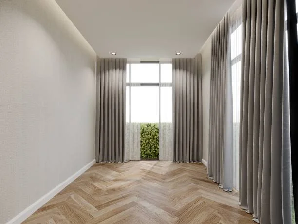 Made-to-measure curtains installed in a Dubai home